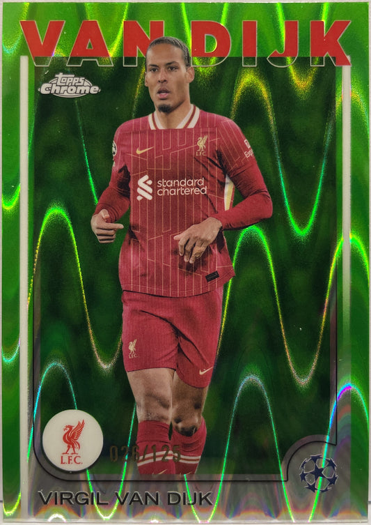 Virgil Van Dijk 26/125 Green RayWave Topps Chrome UCC 2024/25