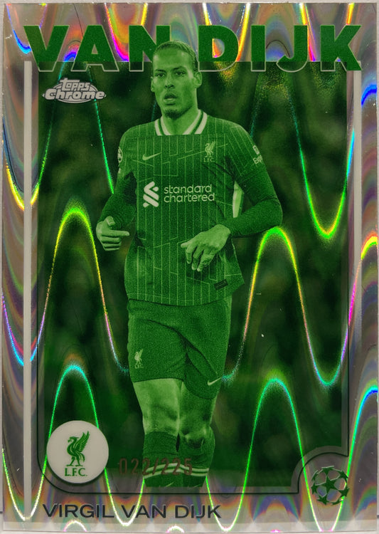Virgil Van Dijk 22/225 Night Vision RayWave Topps Chrome UCC 2024/25