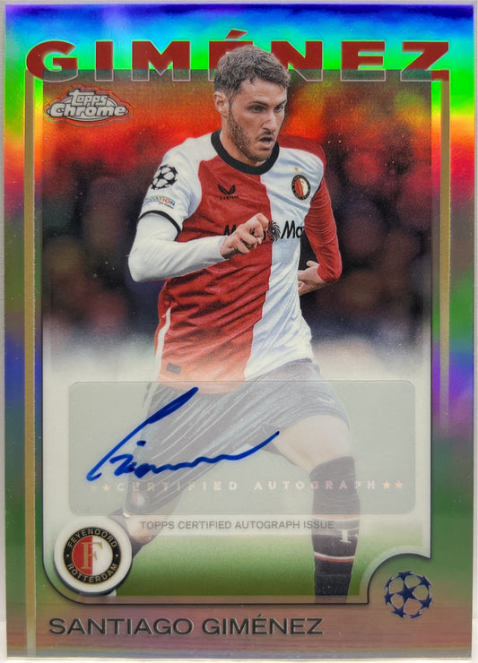 Santiago Gimenez Autograph Topps Chrome UCC 2024/25