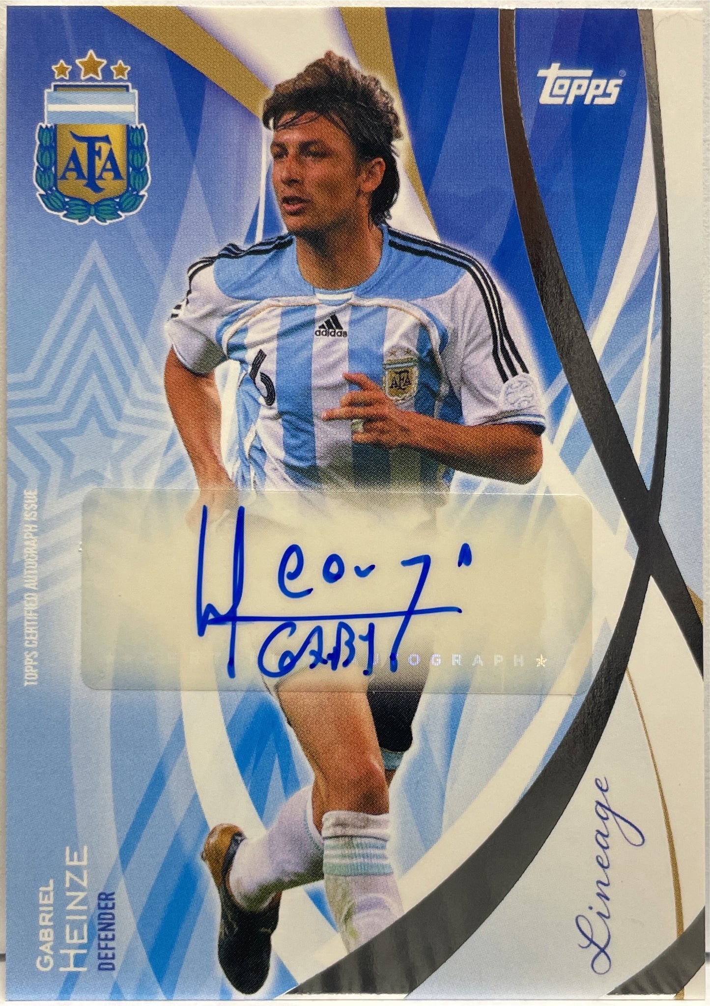 Gabriel Heinze Autograph Topps Argentina Lineage 2024