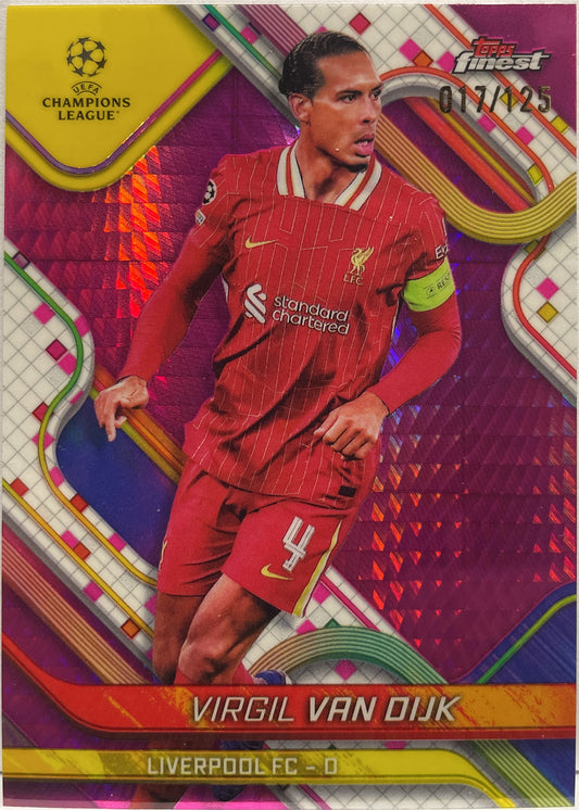 Virgil Van Dijk 17/125 Pink Prism Topps Finest UCC 2024/25