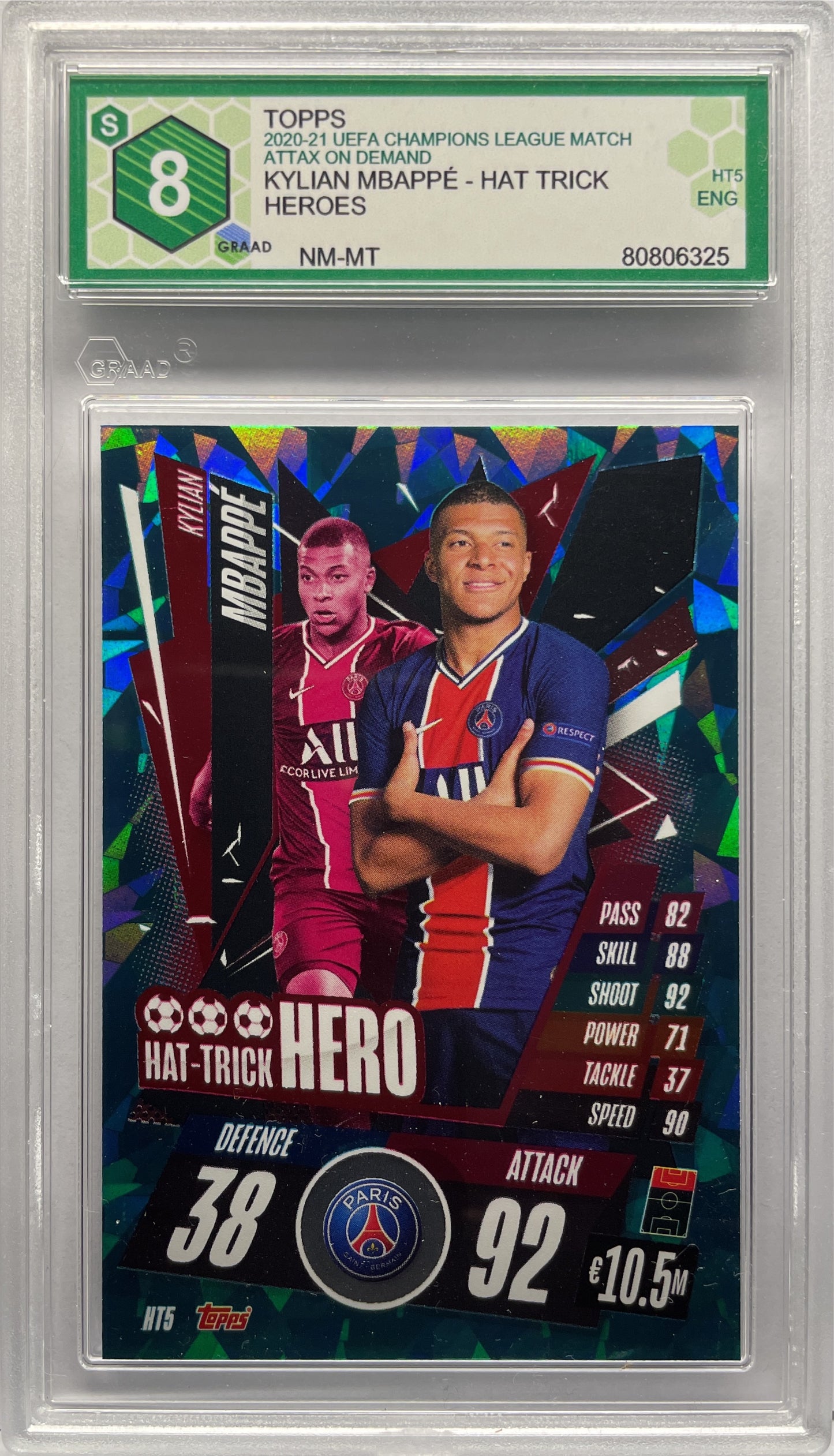 GRAAD 8 - Kylian Mbappe Hat Trick Heroes - Topps Match Attax UCL On Demand 2020/21