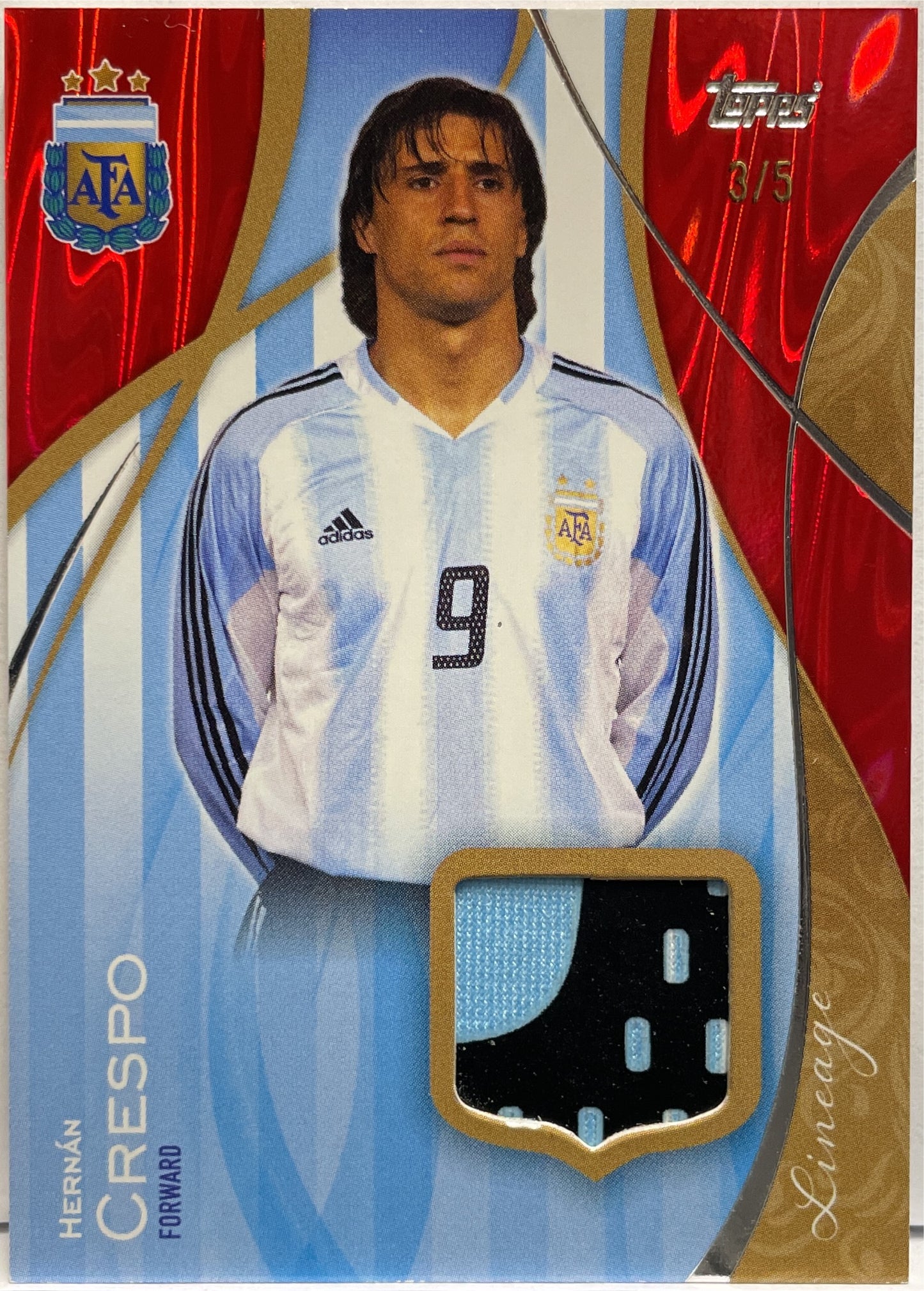 Hernan Crespo 3/5 Patch Worn Red Topps Argentina Lineage 2024