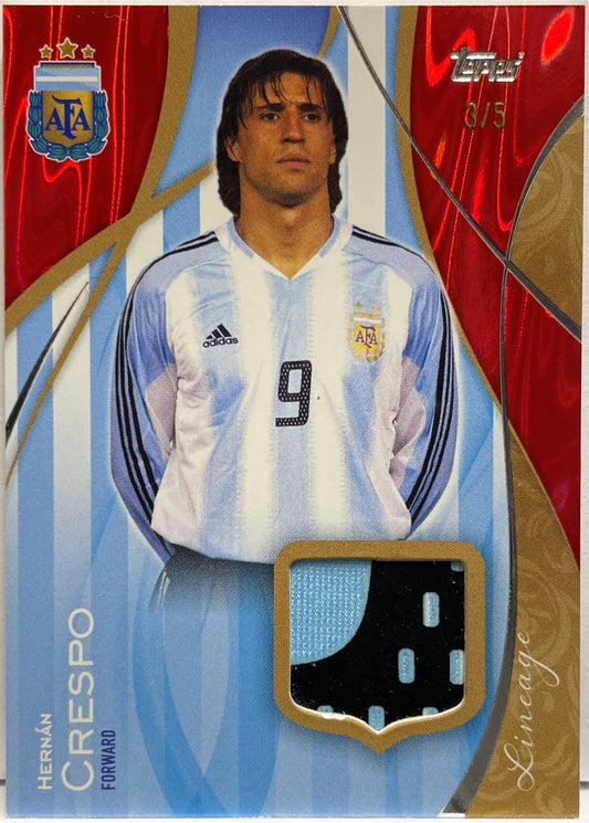 Hernan Crespo 3/5 Patch Worn Red Topps Argentina Lineage 2024