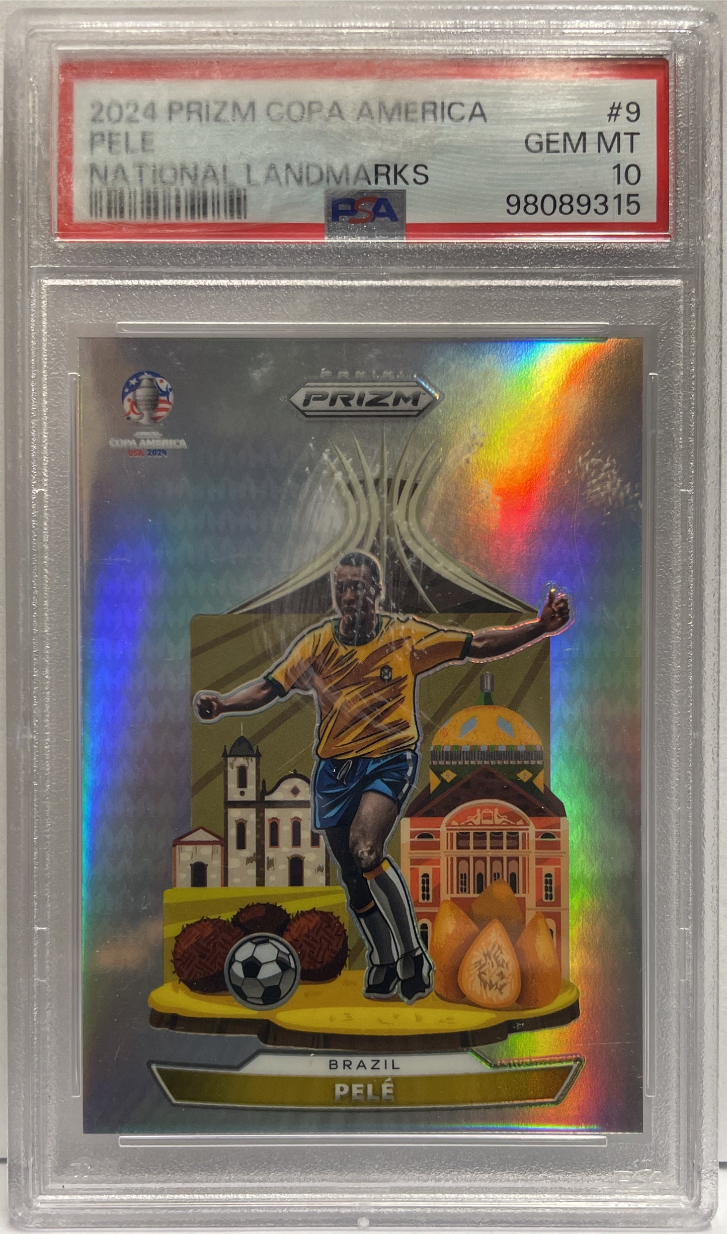 Pele National Landmarks Panini Prizm Copa America 2024 PSA 10