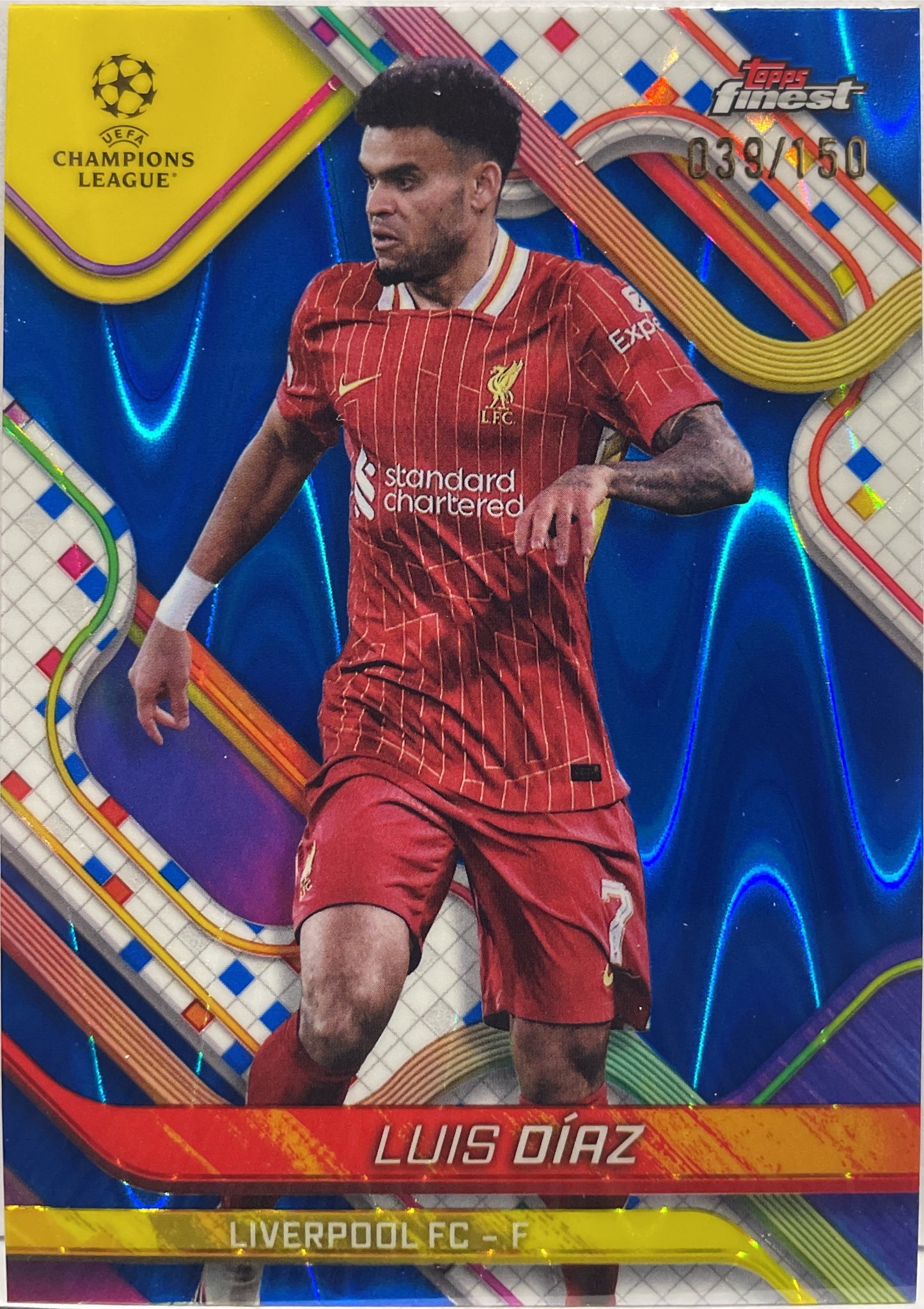 Luis Diaz 39/150 Blue Lava Topps Finest UCC 2024/25