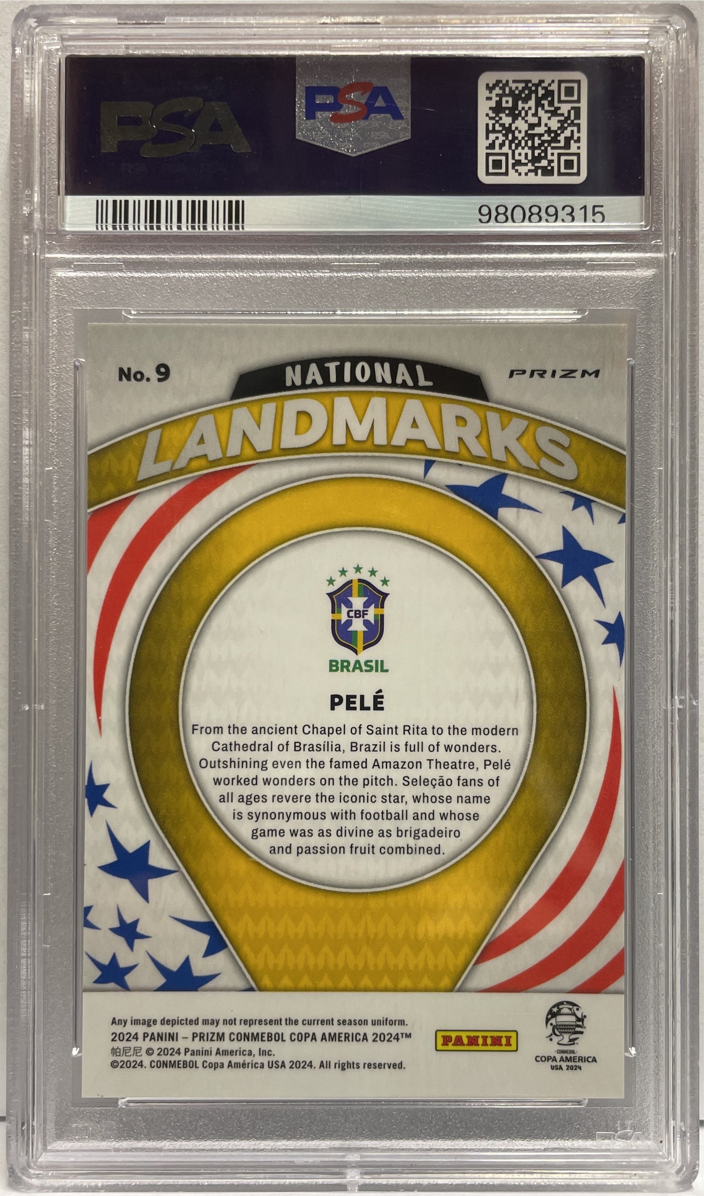 Pele National Landmarks Panini Prizm Copa America 2024 PSA 10