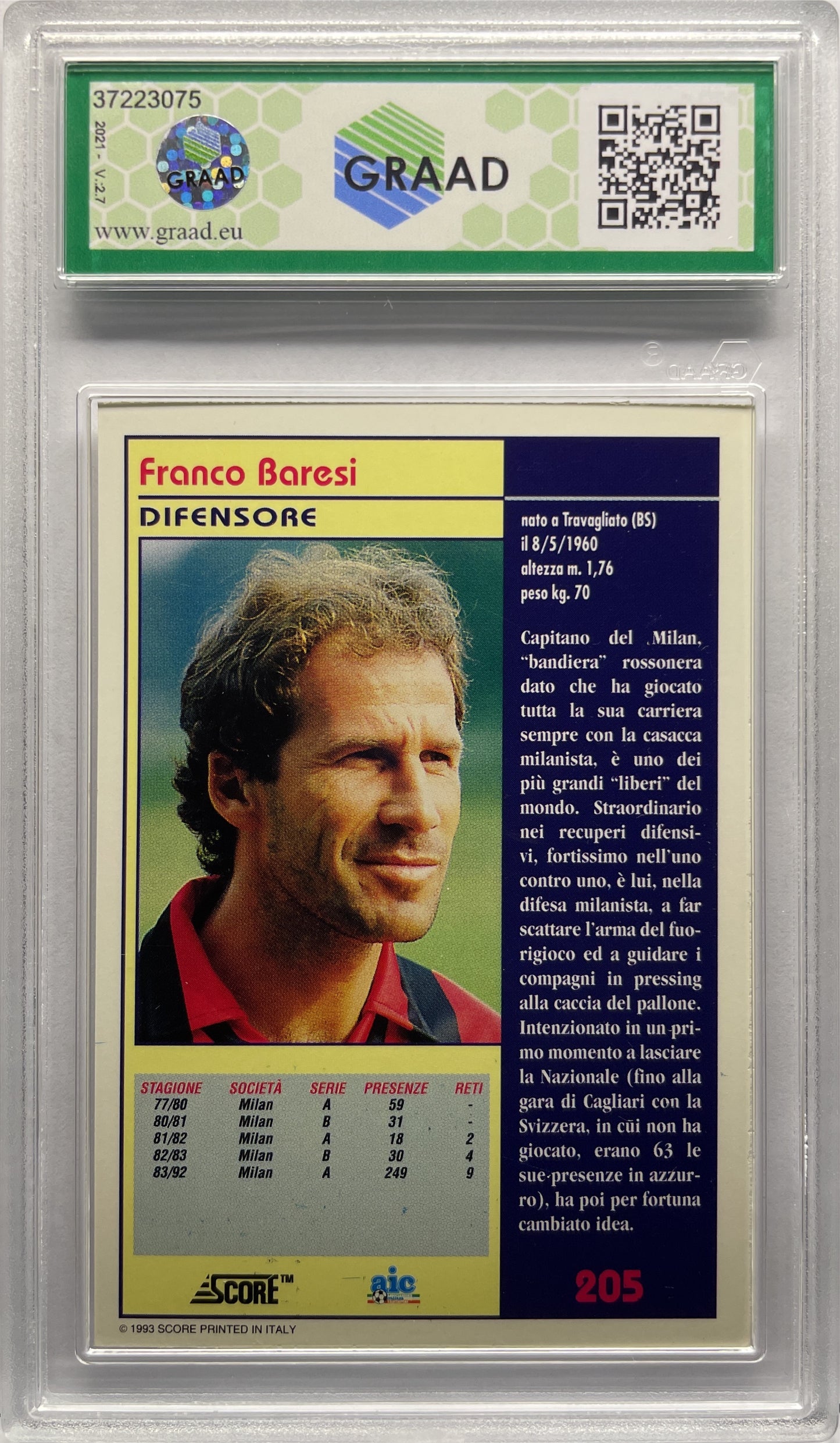 GRAAD 7 - Franco Baresi - Score 1993