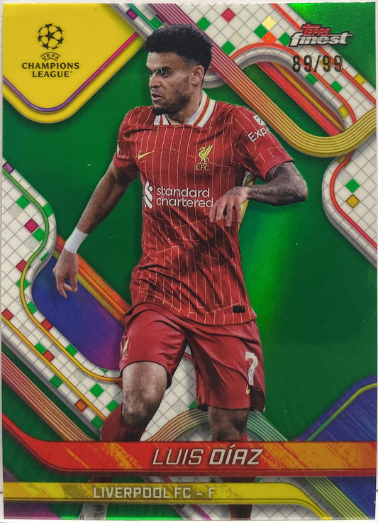 Luis Diaz 89/99 Green Topps Finest UCC 2024/25