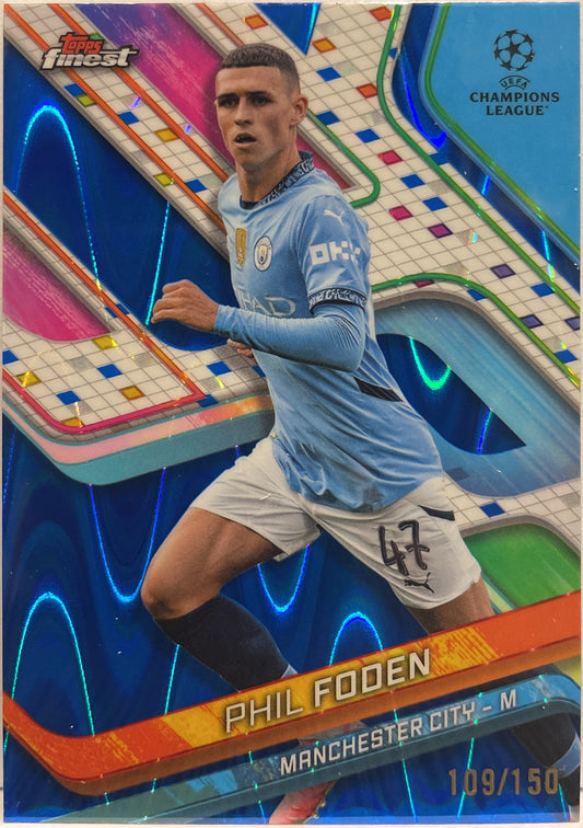 Phil Foden 109/150 Blue Lava Topps Finest UCC 2024/25