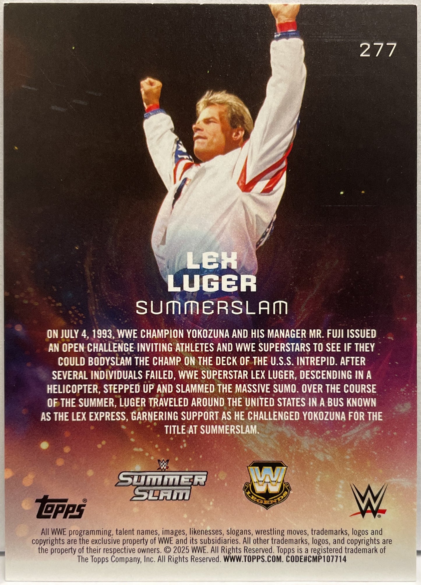 Lex Luger 50/99 Event Variation Summerslam Topps Universe WWE 2025