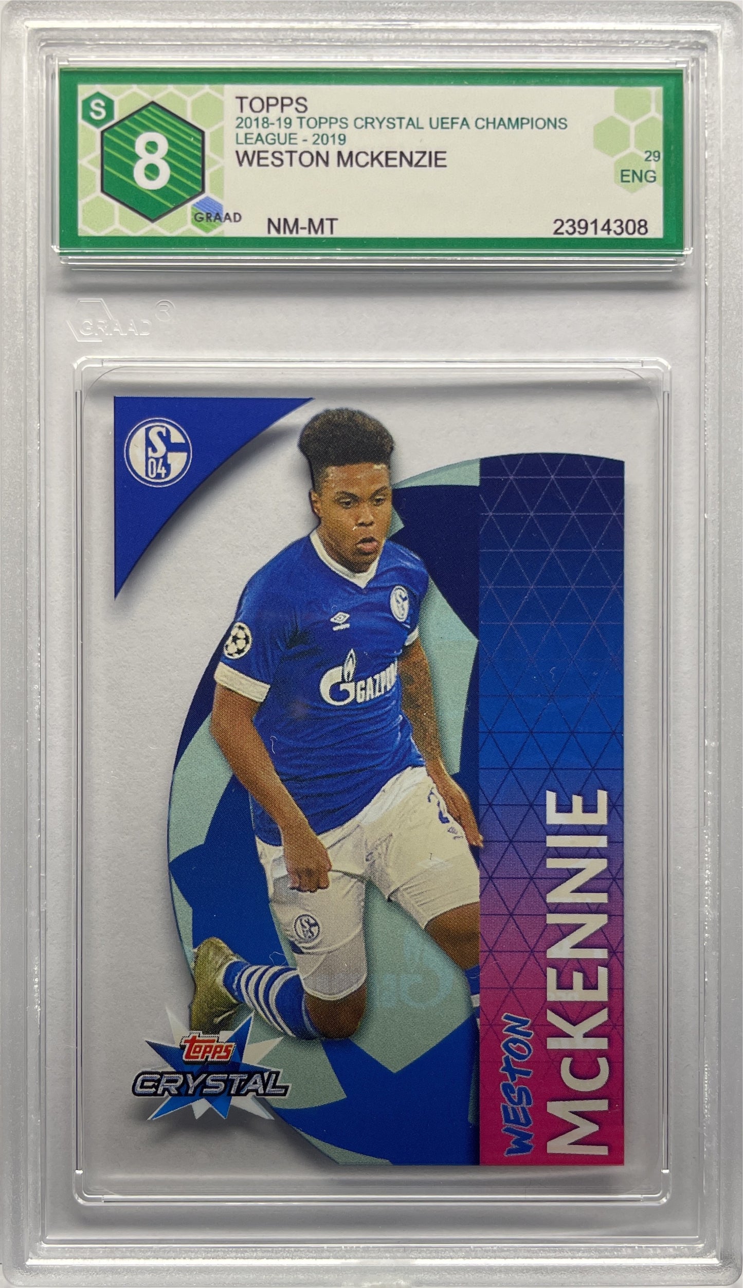 GRAAD 8 - Weston McKennie Rookie  - Topps Crystal UCL 2018/19