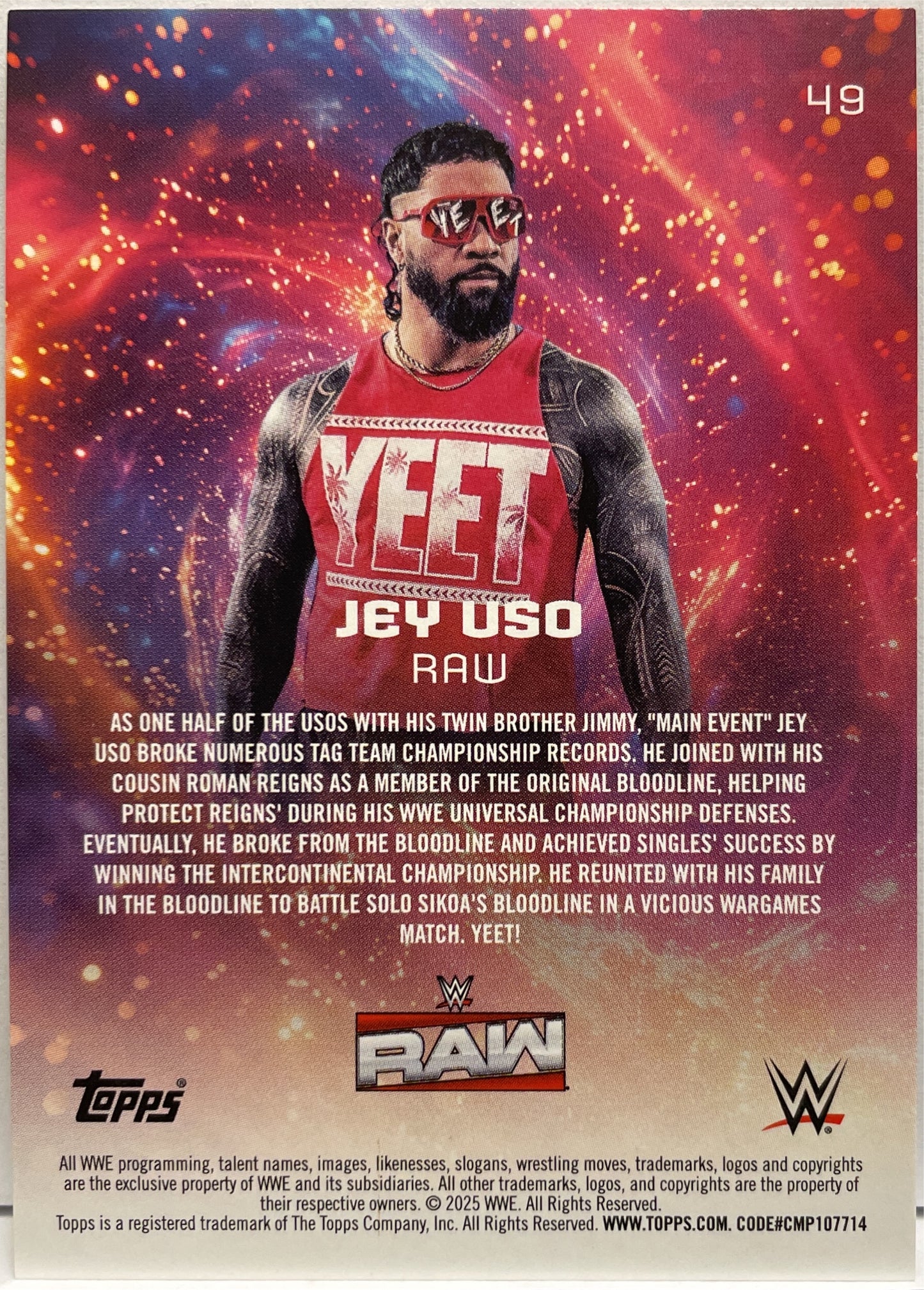 Jey Uso 1/10 Red MagmaTopps Universe WWE 2025