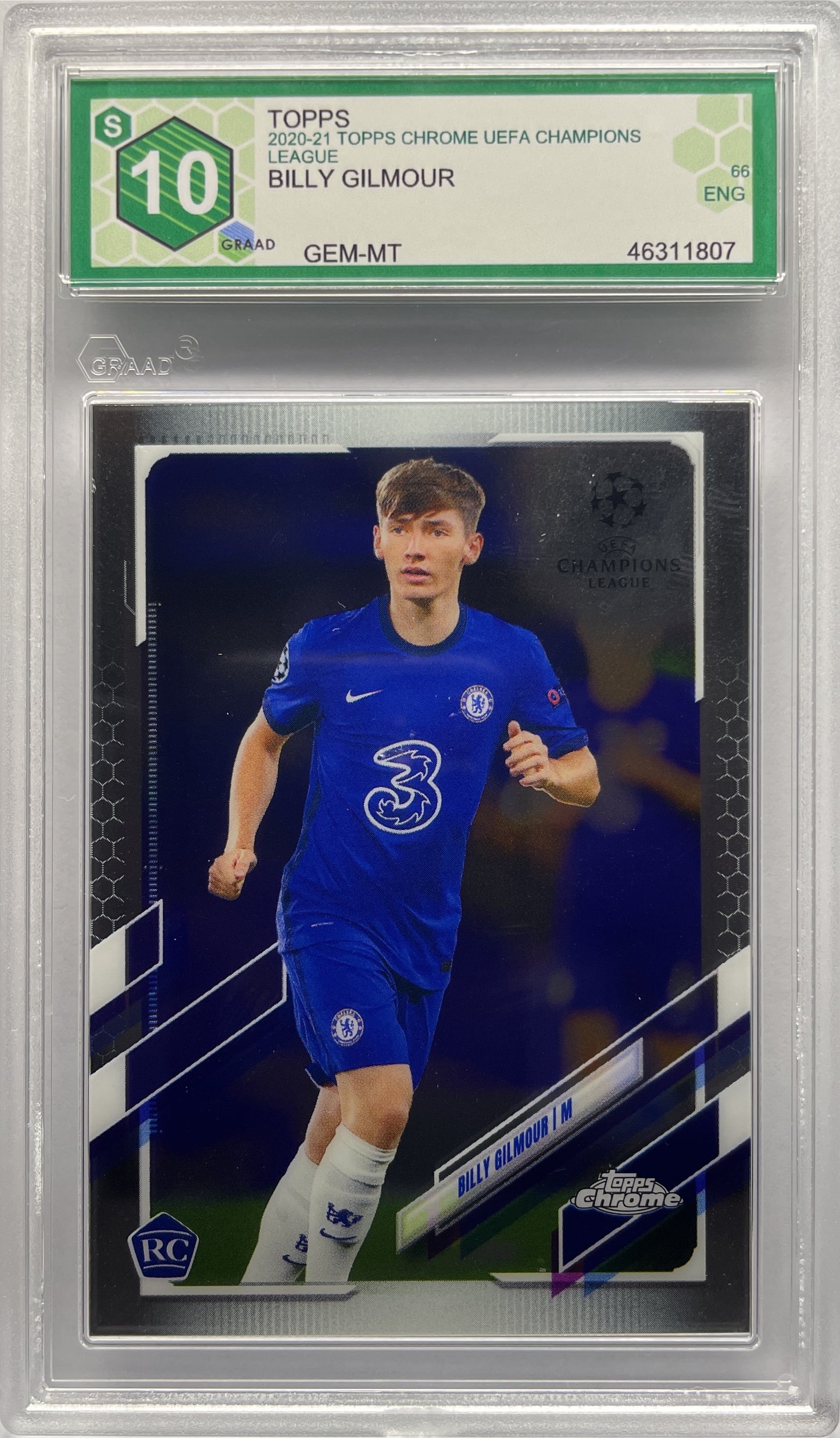 GRAAD 10 - Billy Gilmour Rookie - Topps Chrome UCL 2020/21