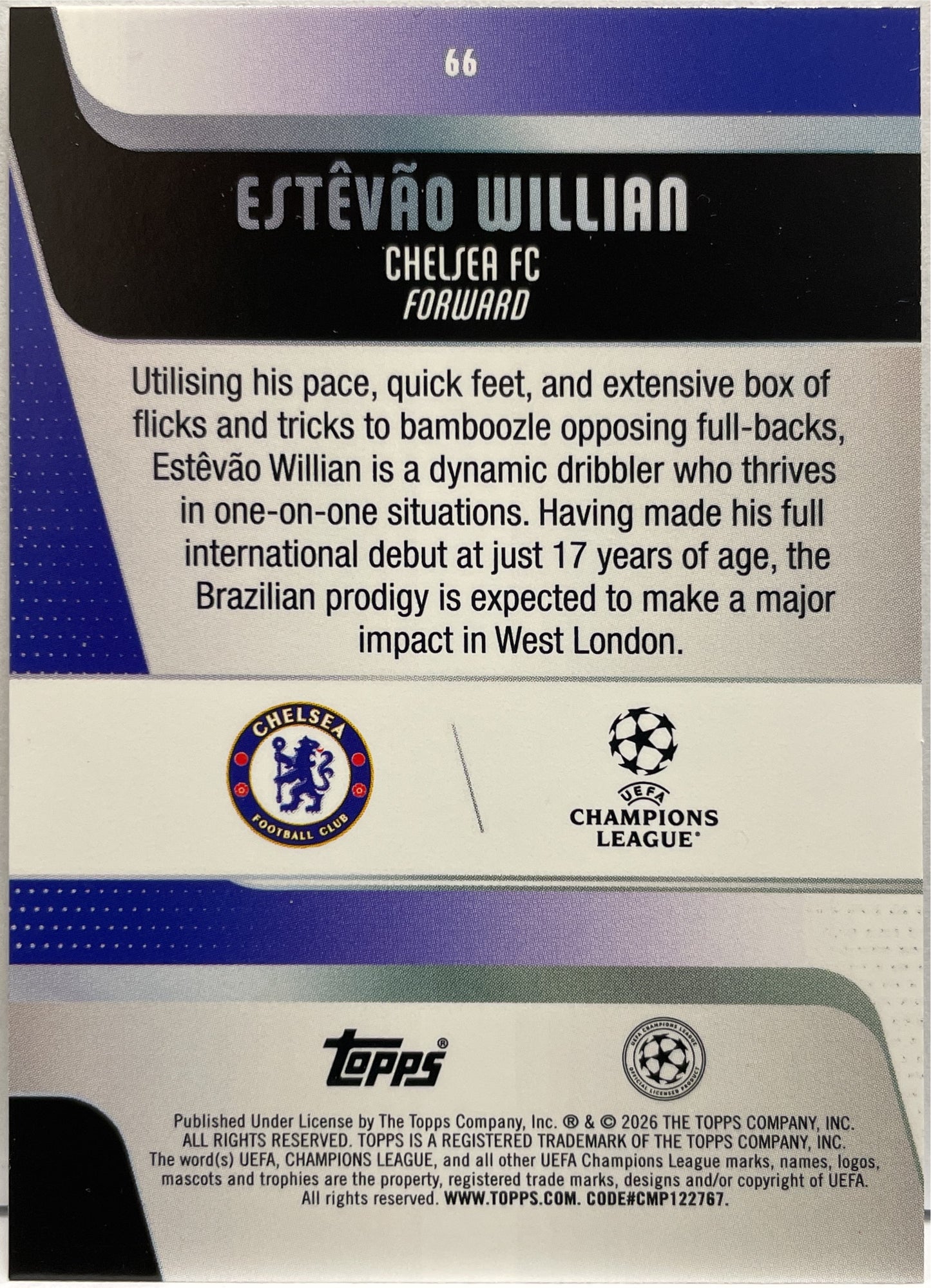 Estevao Willian Rookie Topps UCC 2025/26