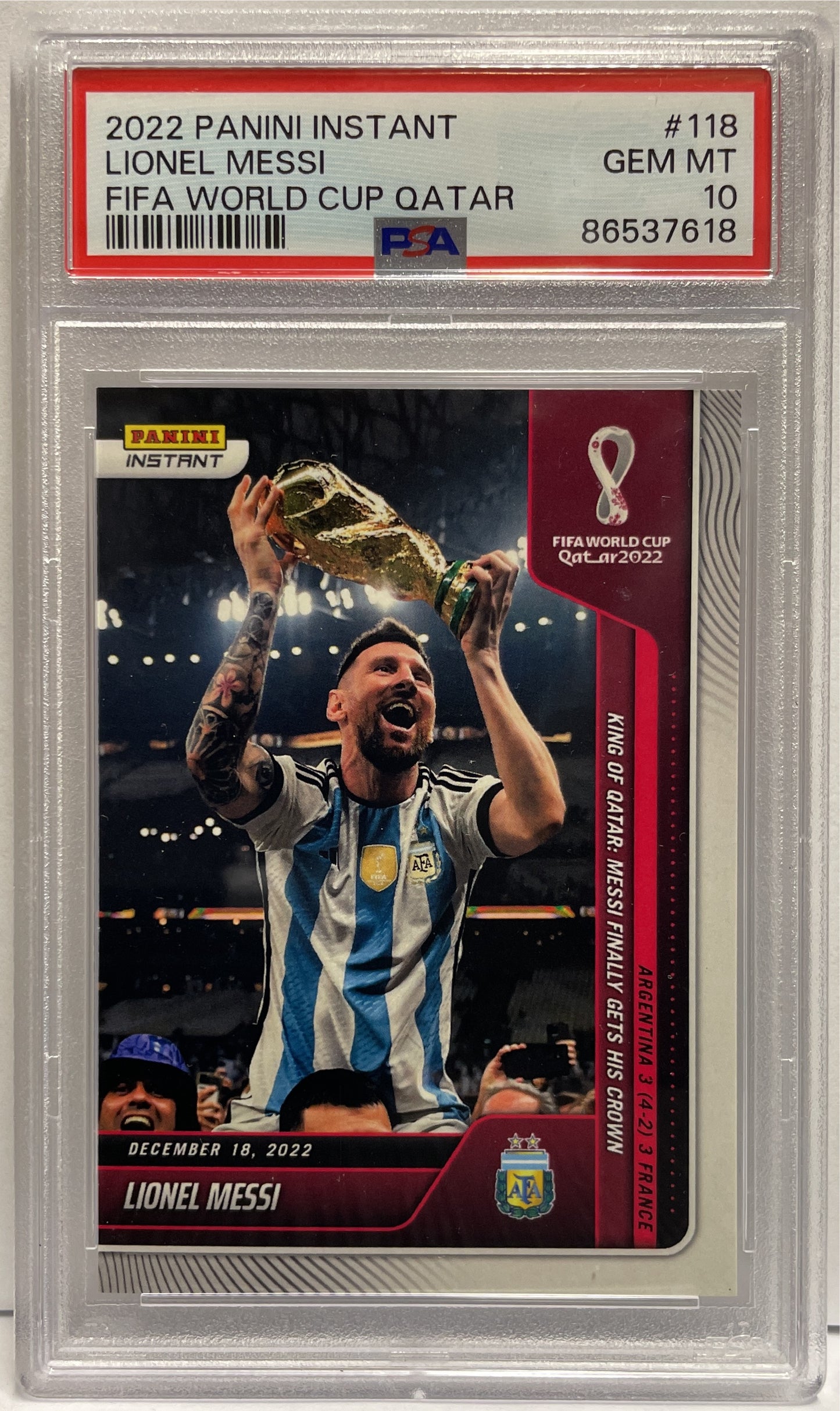 Lionel Messi Panini /22081 Instant Fifa World Cup 2022 PSA 10