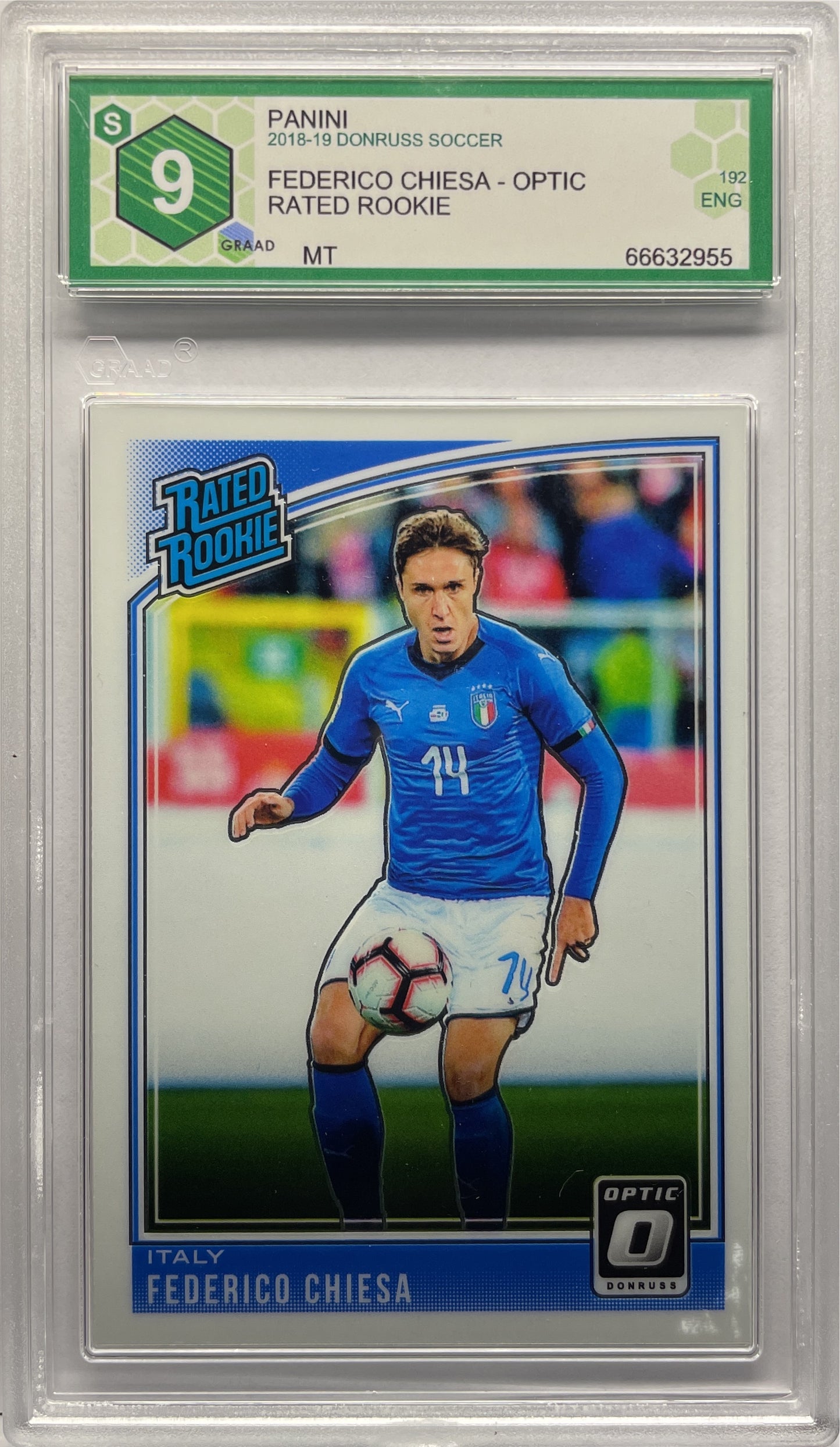 GRAAD 9 - Federico Chiesa Rated Rookie Optic - Panini Donruss 2018/19