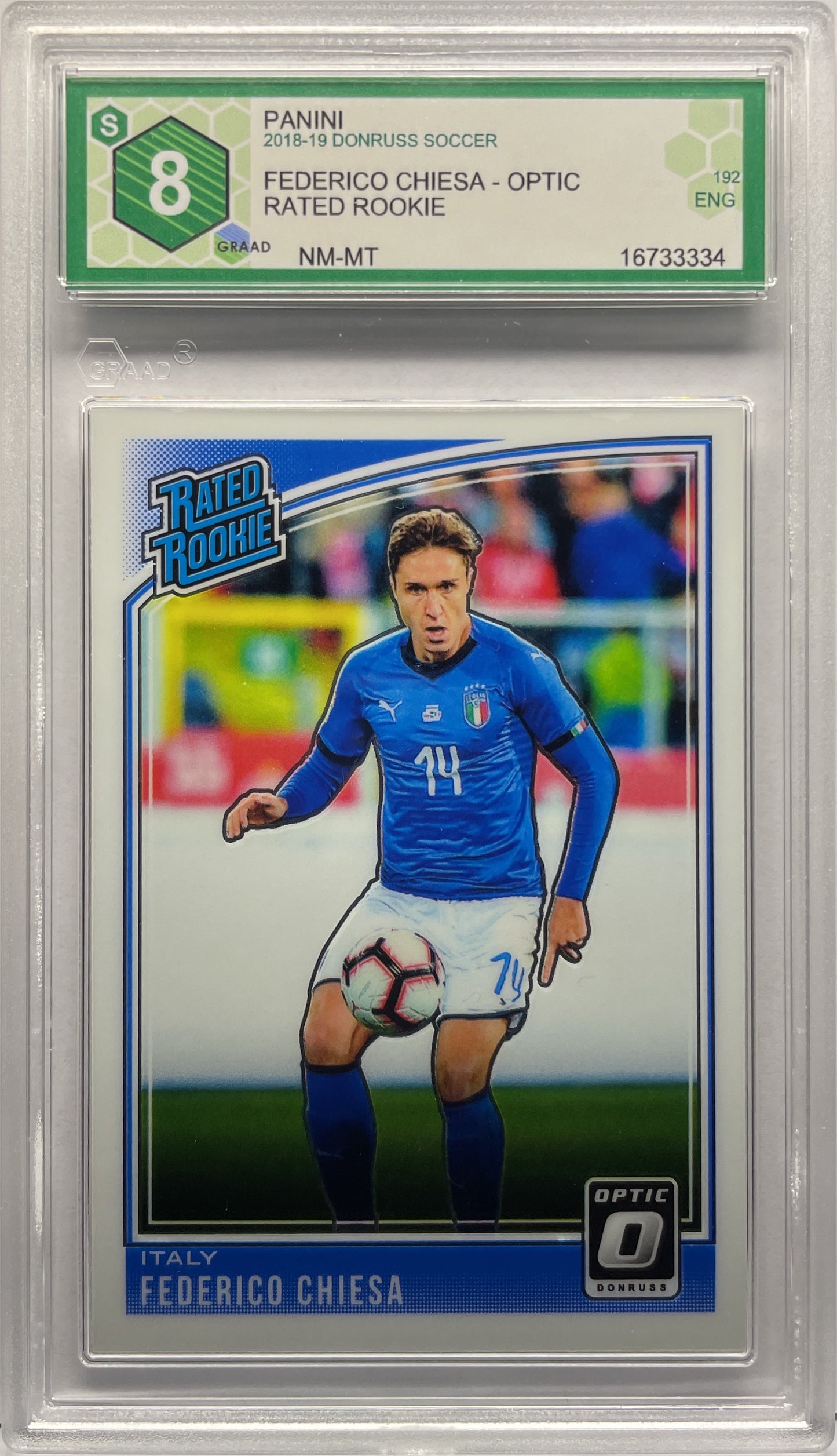 GRAAD 8 - Federico Chiesa Rated Rookie Optic - Panini Donruss 2018/19