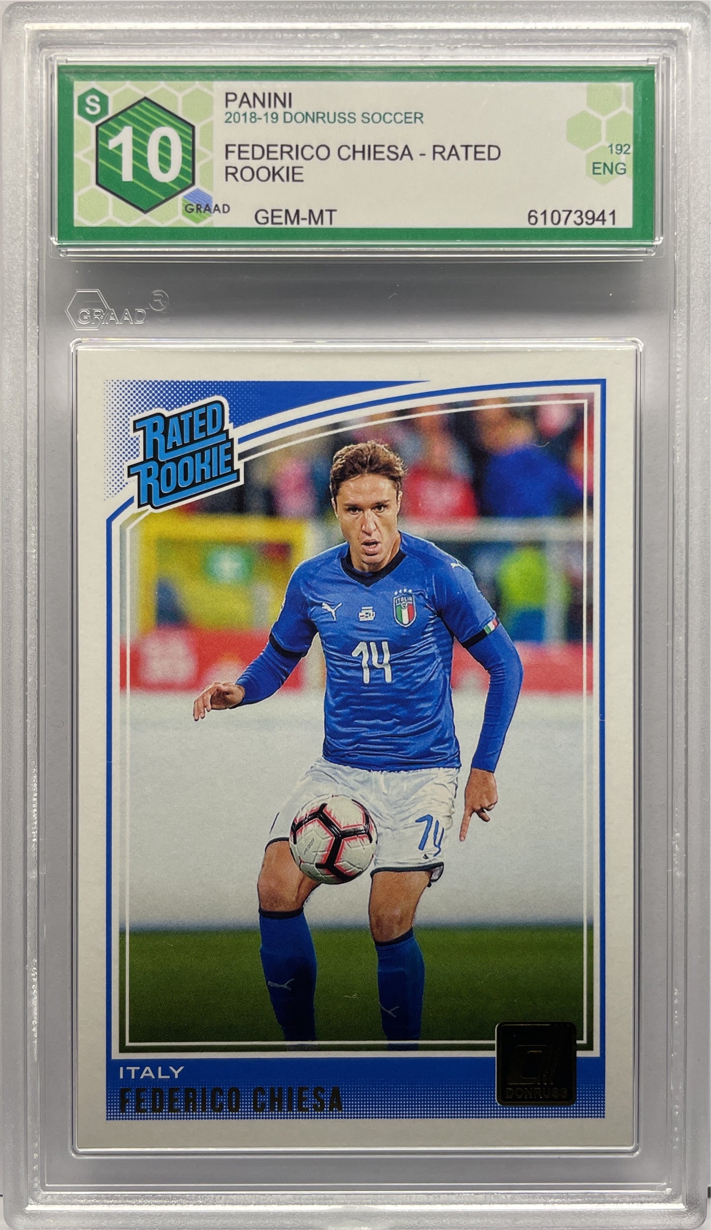 GRAAD 10 - Federico Chiesa Rated Rookie - Panini Donruss 2018/19