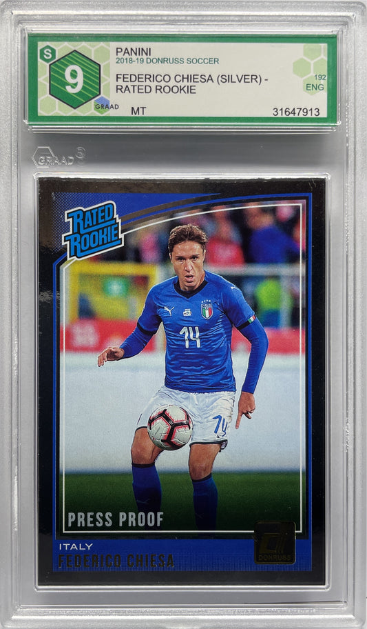 GRAAD 9 - Federico Chiesa Rated Rookie Press Proof - Panini Donruss 2018/19