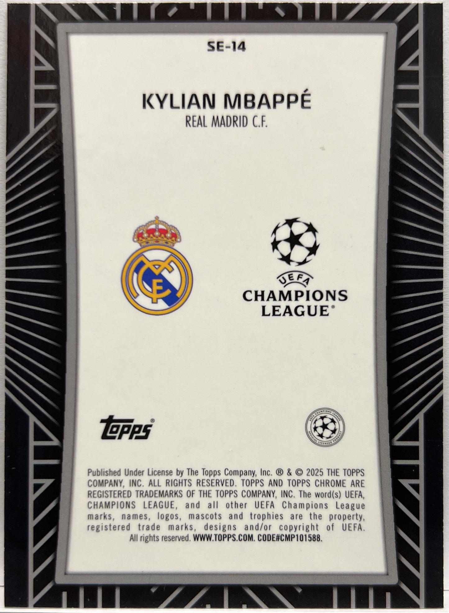 Kylian Mbappe Shadow Etch Topps Chrome UCC 2024/25