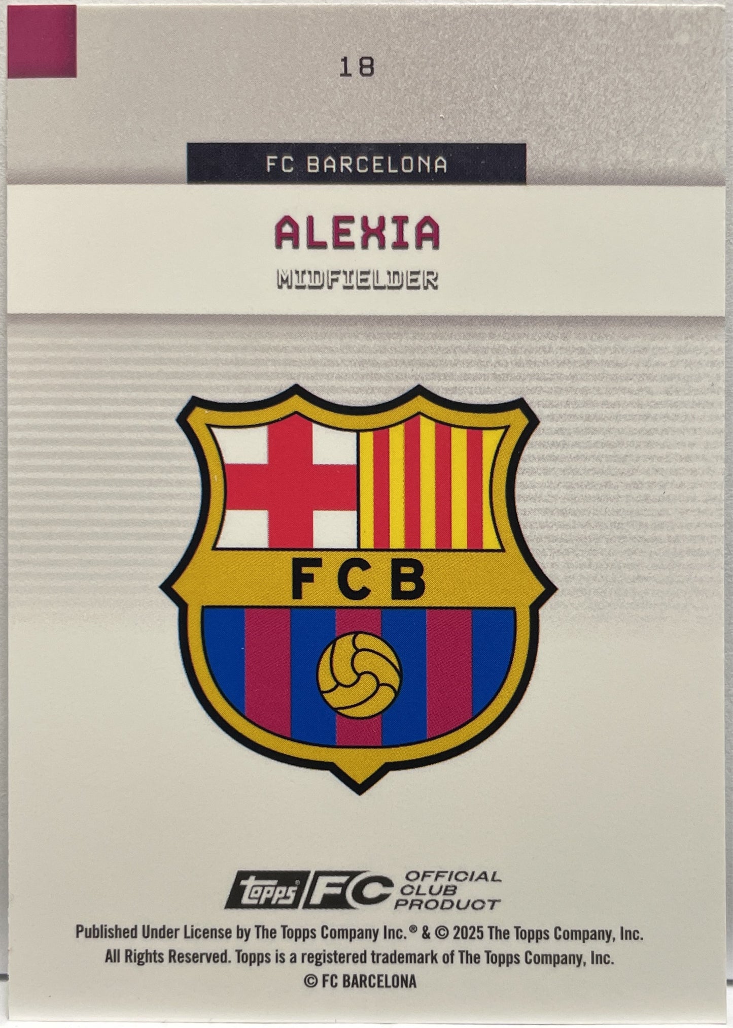 Alexia 121/150 Topps Barcelona Team Set 2024/25
