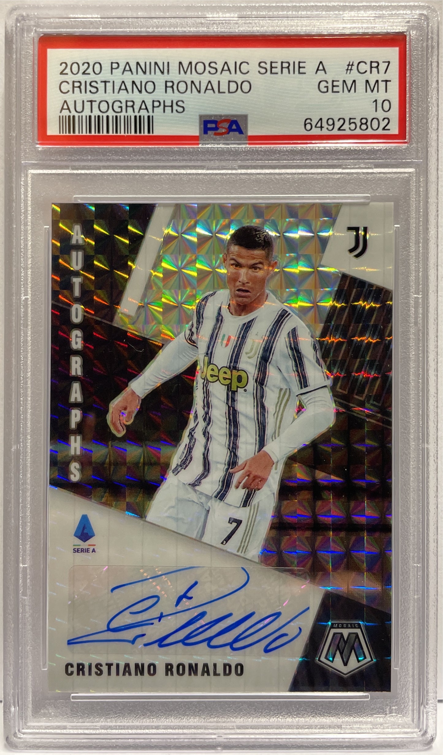 Cristiano Ronaldo Autograph Mosaic Serie A 2020/21 PSA 10