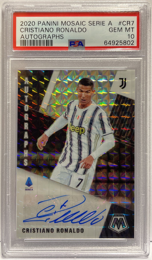 Cristiano Ronaldo Autograph Mosaic Serie A 2020/21 PSA 10