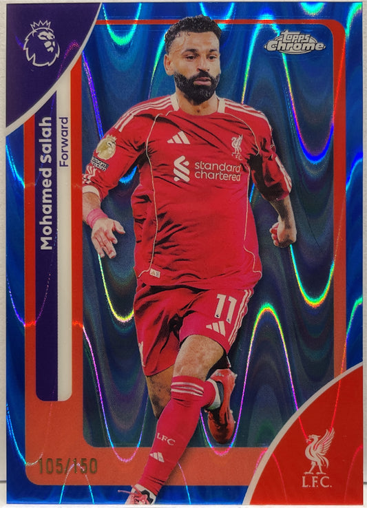 Mohamed Salah 105/150 Blue Wave Topps Chrome Premier League EPL 2026