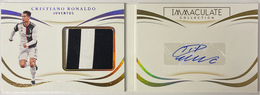 Cristiano Ronaldo 51/90 Booklet Patch Worn Autograph Panini Immaculate 2020