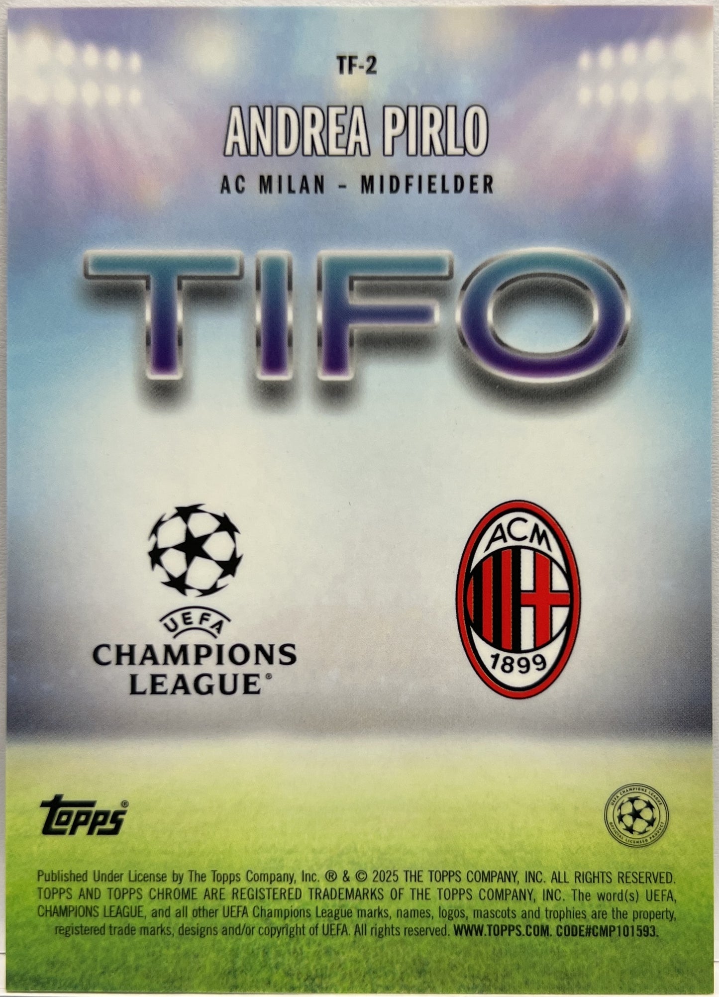 Andrea Pirlo Tifo Topps Chrome UCC 2024/25
