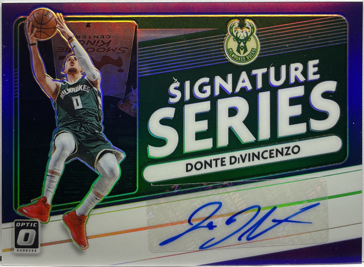 Donte DiVincenzo Autograph Purple Donruss Optic Basketball NBA 2020/21