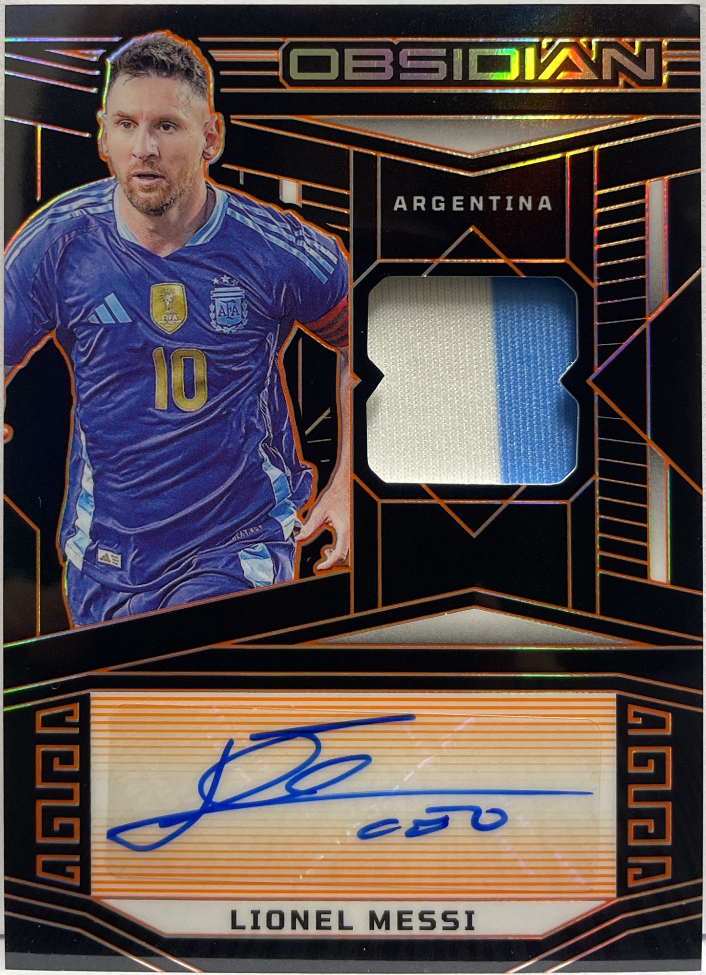 Lionel Messi 4/25 Patch Autograph Panini Obsidian 2023/24