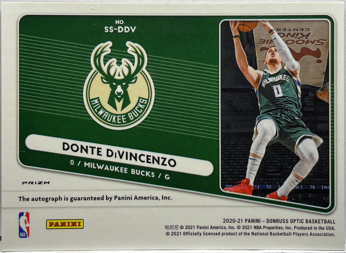 Donte DiVincenzo Autograph Purple Donruss Optic Basketball NBA 2020/21