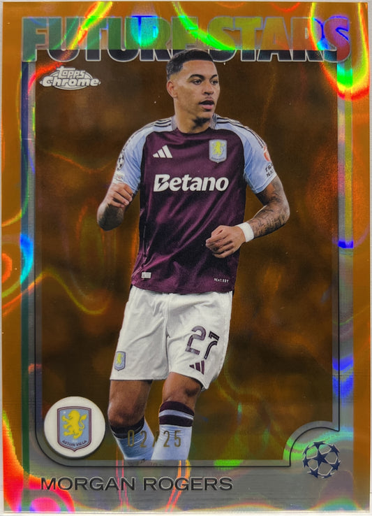 Morgan Rogers 2/25 Future Stars Orange Lava Topps Chrome UCC 2024/25