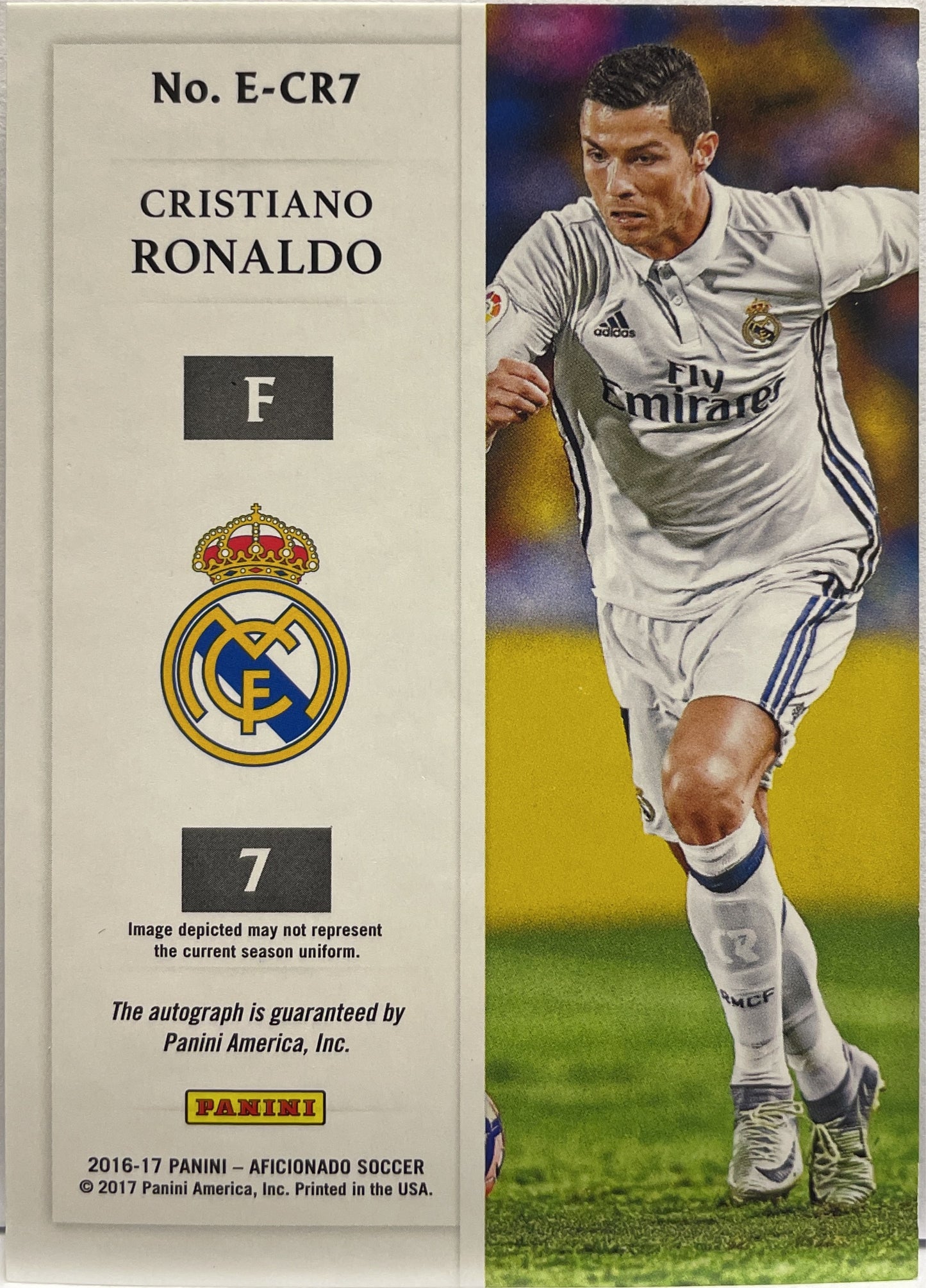 Cristiano Ronaldo 18/40 Autograph Panini Aficionado 2016/17
