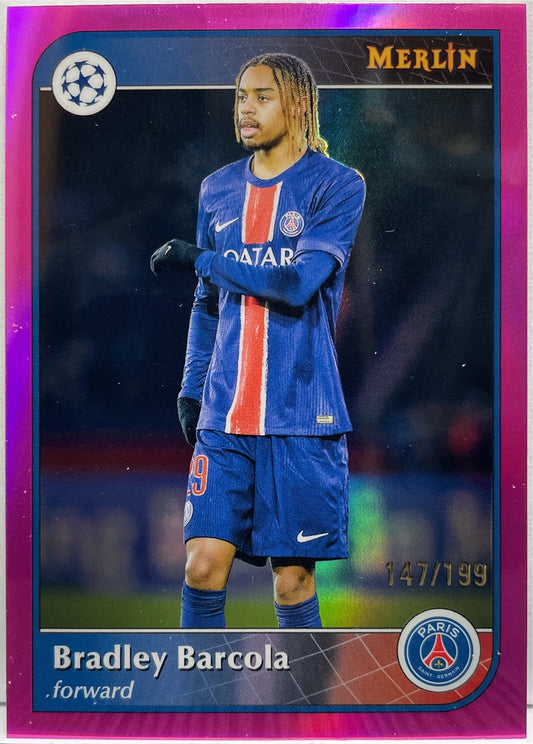 Bradley Barcola 147/199 Pink Topps Merlin UCC 2024/25