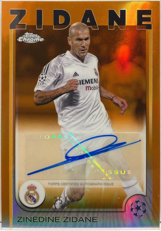 Zinedine Zidane 25/25 Autograph Orange Topps Chrome UCC 2024/25
