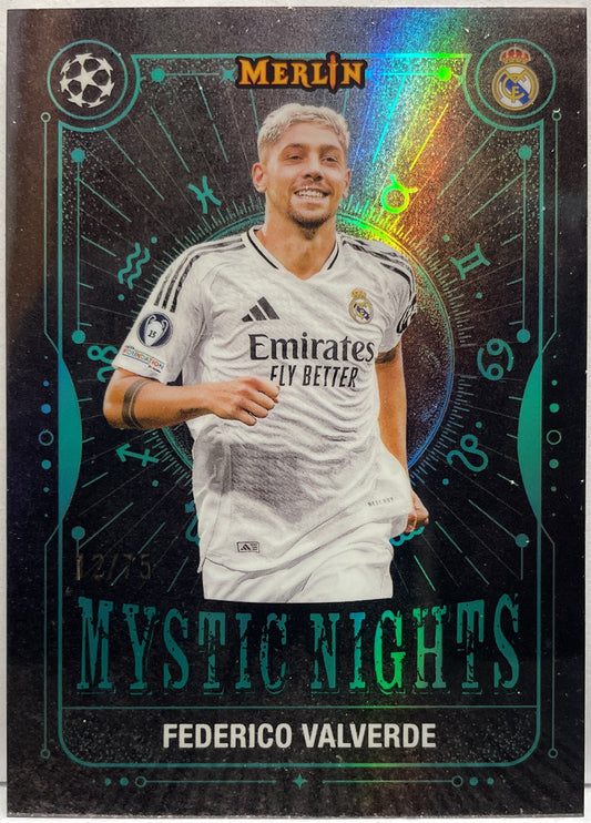 Federico Valverde 12/75 Mystic Nights Aqua Topps Merlin UCC 2024/25