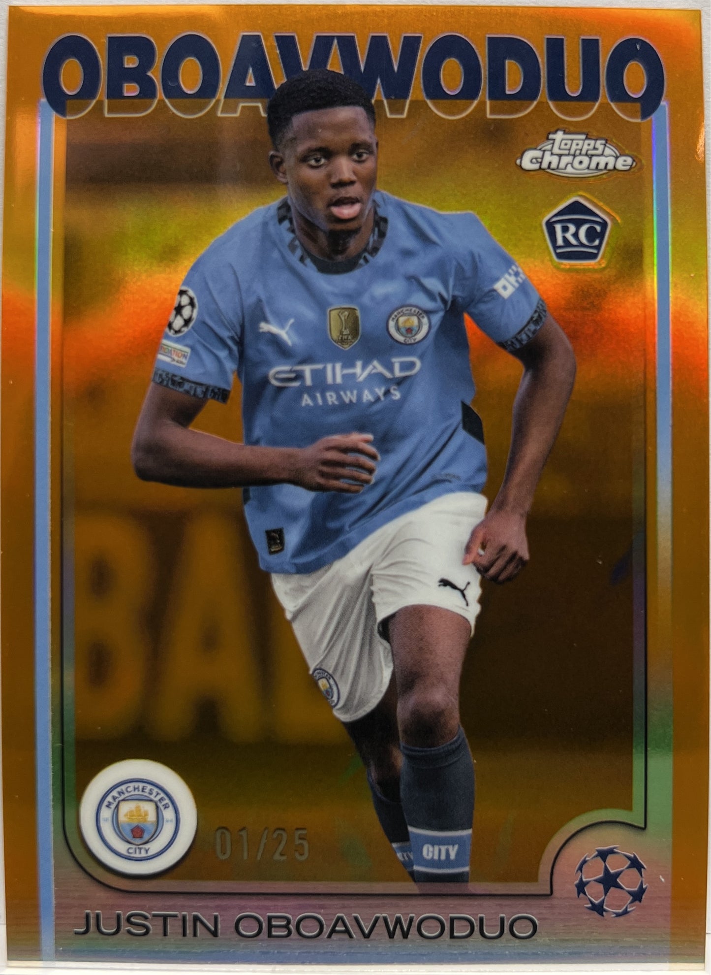Justin Oboavwoduo 1/25 Rookie Orange Topps Chrome UCC 2024/25