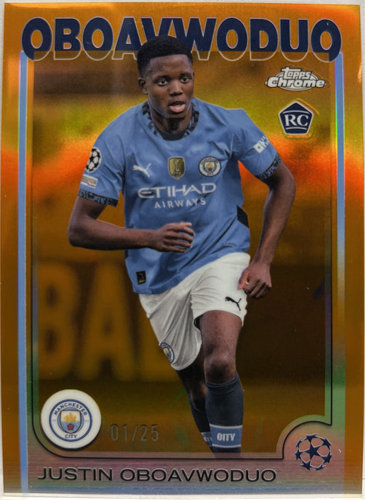 Justin Oboavwoduo 1/25 Rookie Orange Topps Chrome UCC 2024/25