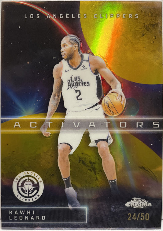 kawhai Leonard 24/50 Activators Gold Topps Chrome Basketball NBA 2025/26