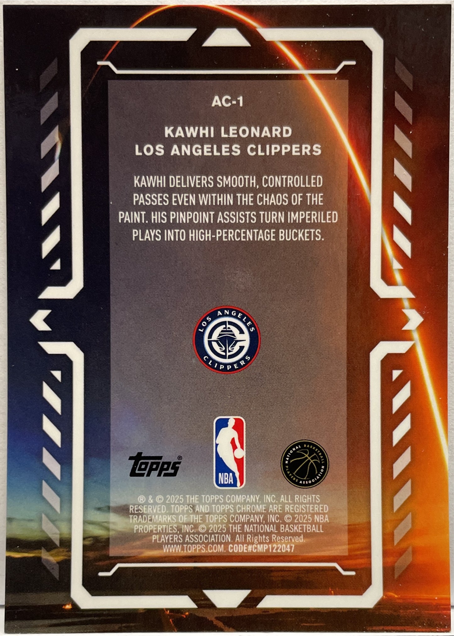 kawhai Leonard 24/50 Activators Gold Topps Chrome Basketball NBA 2025/26