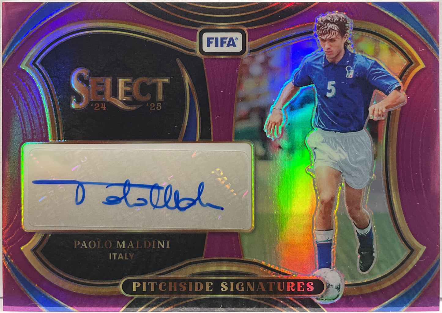 Paolo Maldini 18/49 Autograph Pitchside Signatures Purple Select Fifa 2024/25