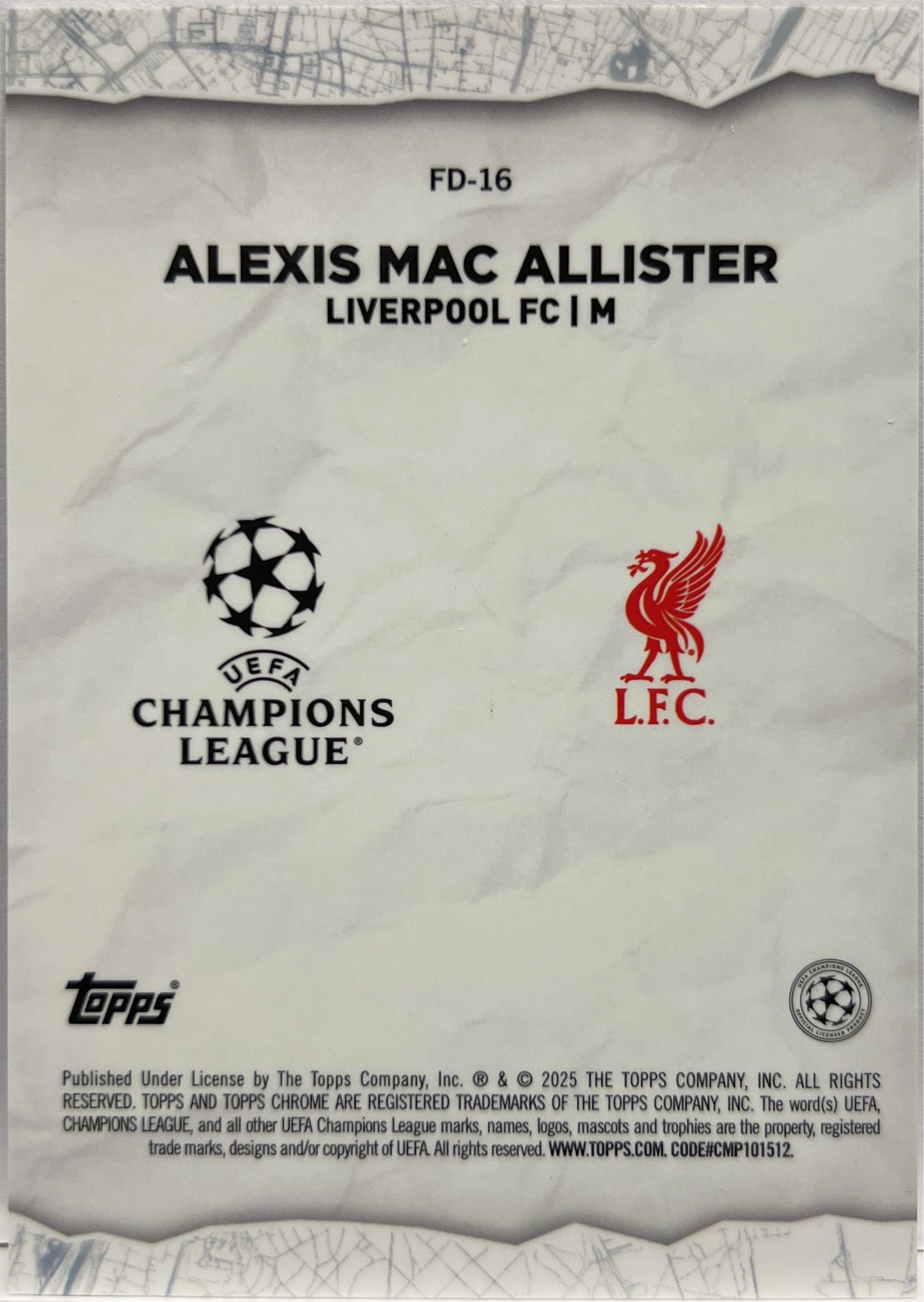 Alexis Mac Allister 13/50 Final Destination Gold Topps Chrome UCC 2024/25