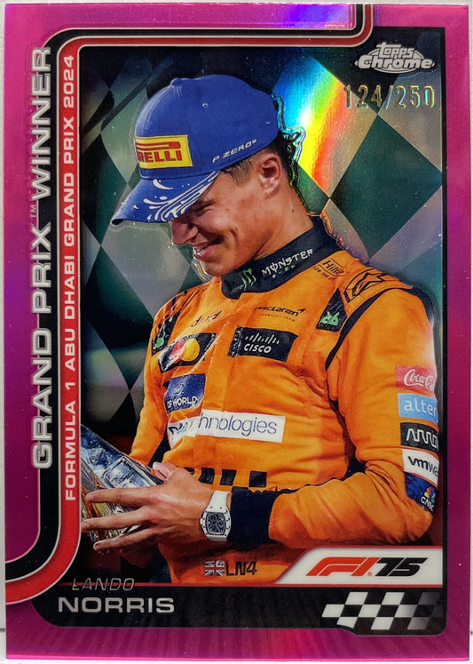 Lando Norris 124/250 Pink Topps Chrome F1 2025