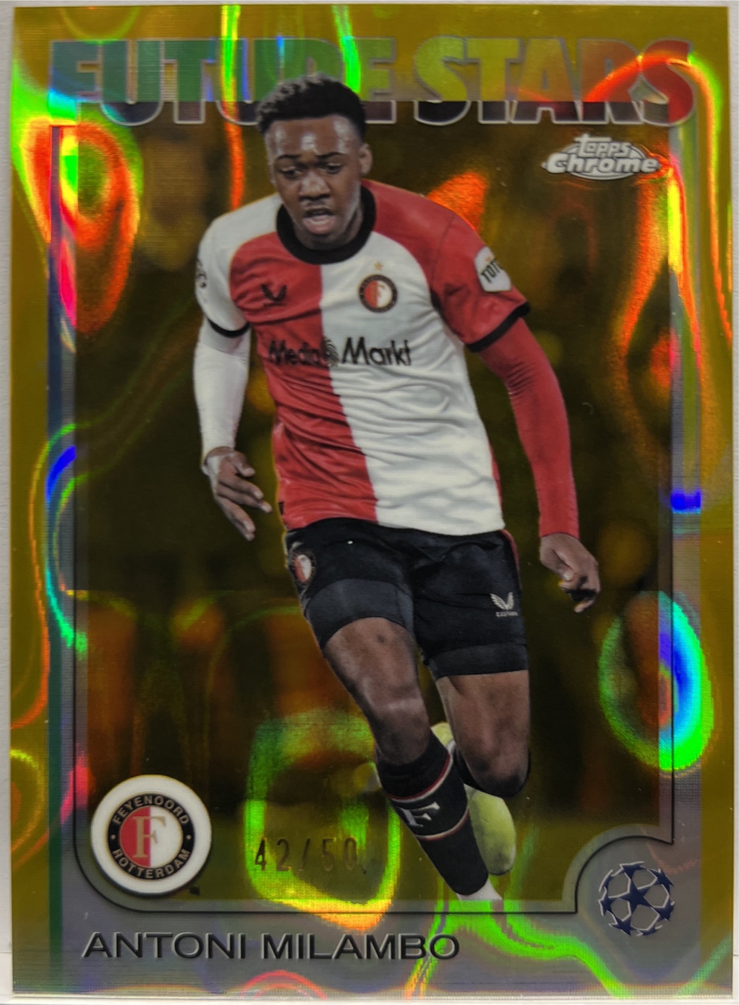 Antoni Milambo 42/50 Future Stars Gold Lava Topps Chrome UCC 2024/25