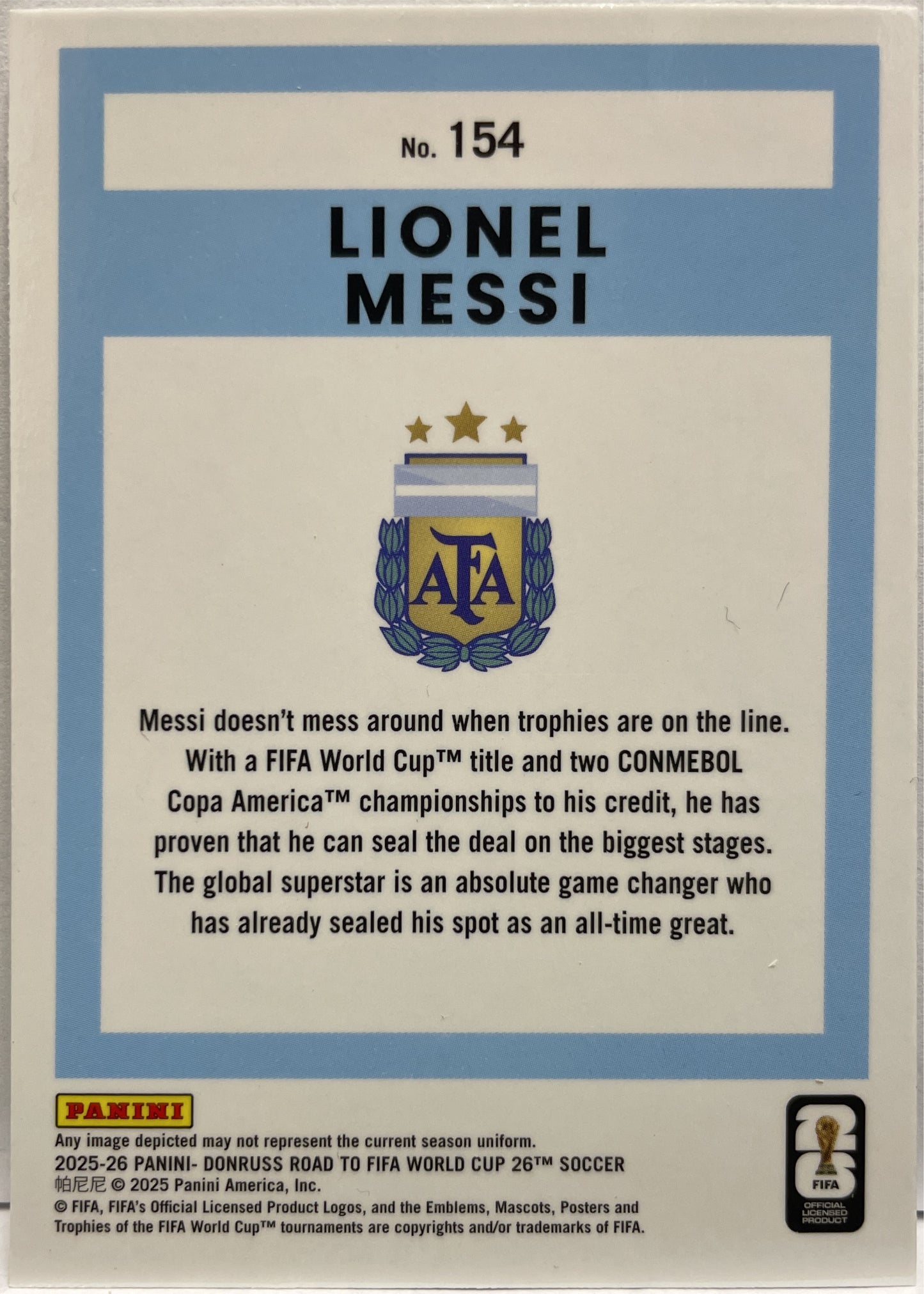 Lionel Messi Optic Panini Donruss Fifa 2025/26