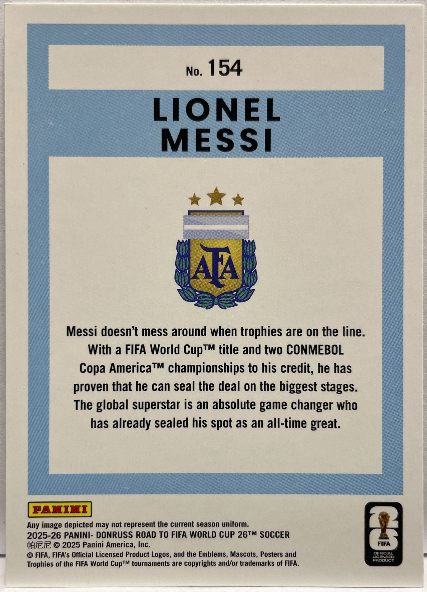 Lionel Messi Panini Donruss Fifa 2025/26