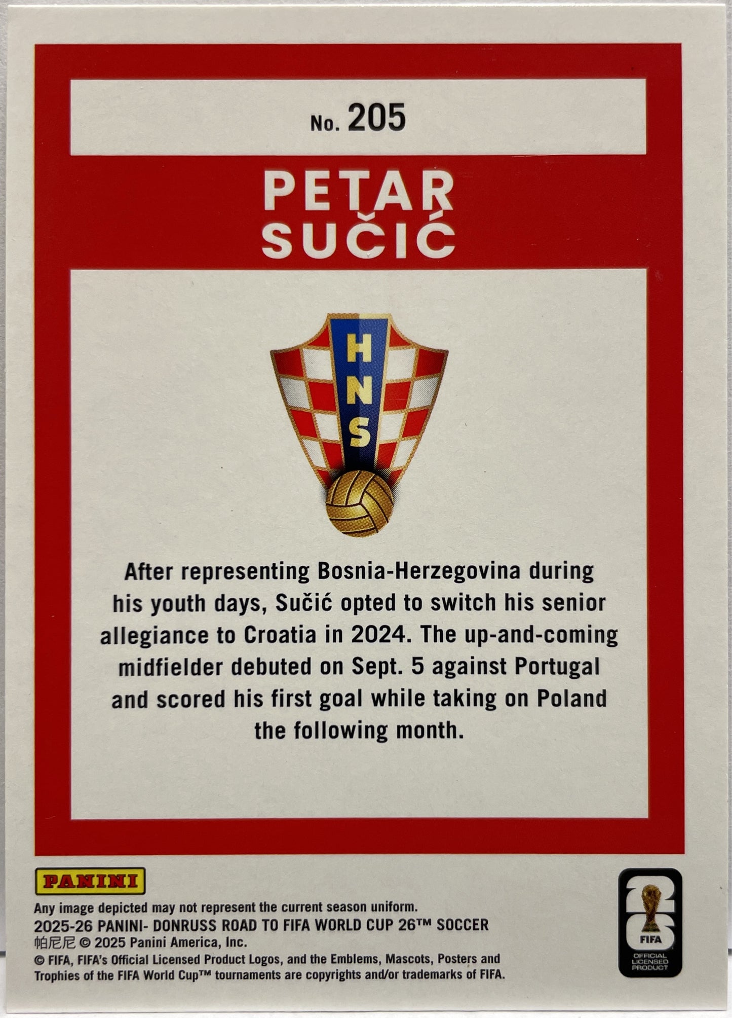 Petar Sucic Rated Rookie Panini Donruss Fifa 2025/26